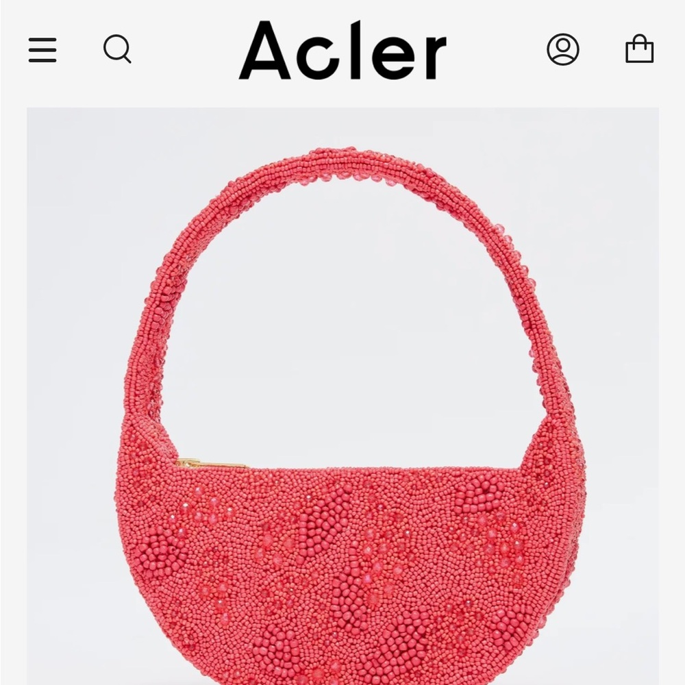 Acler Vibrant Pink Beaded Shoulder Bag